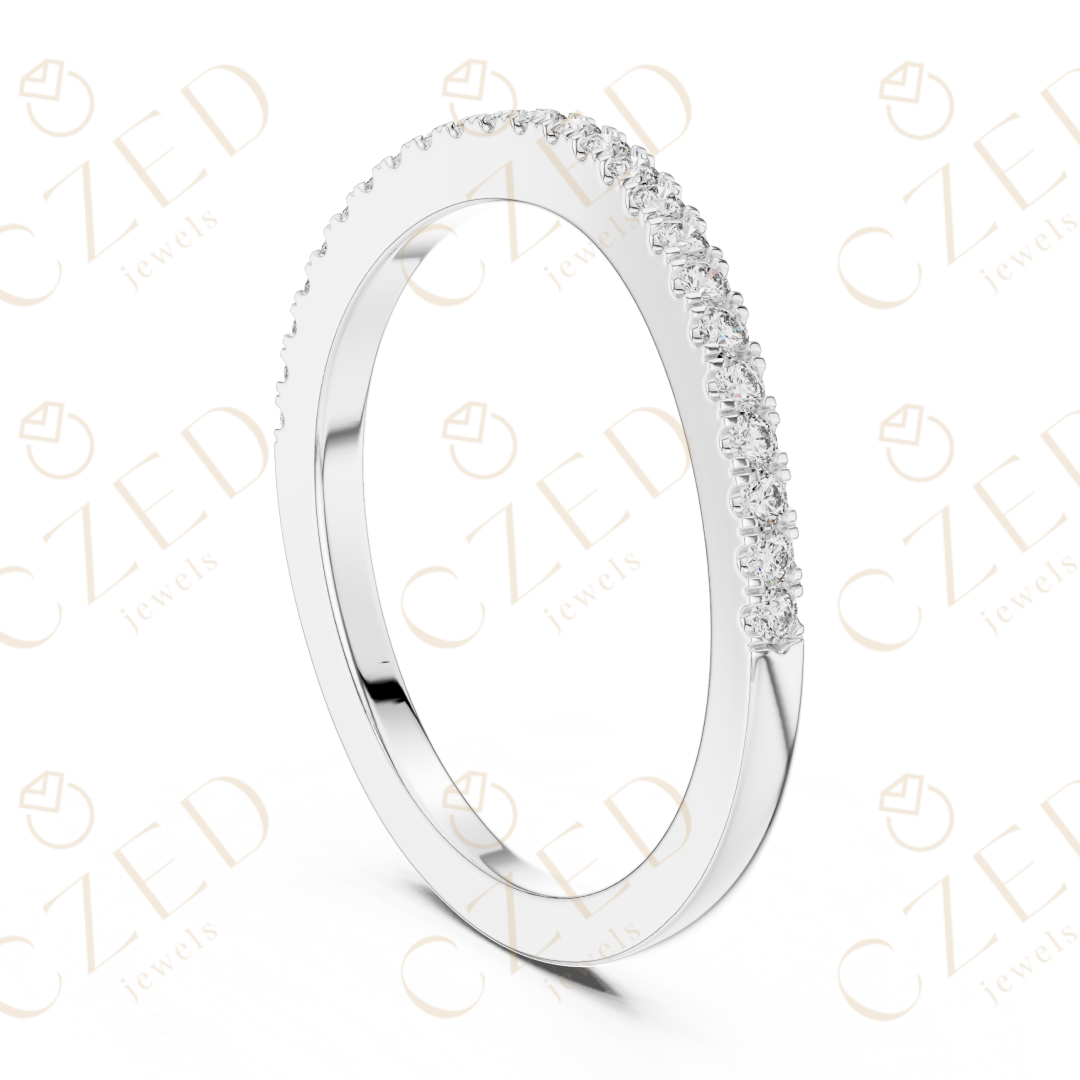 Round Cut Diamond Pave Band Ring