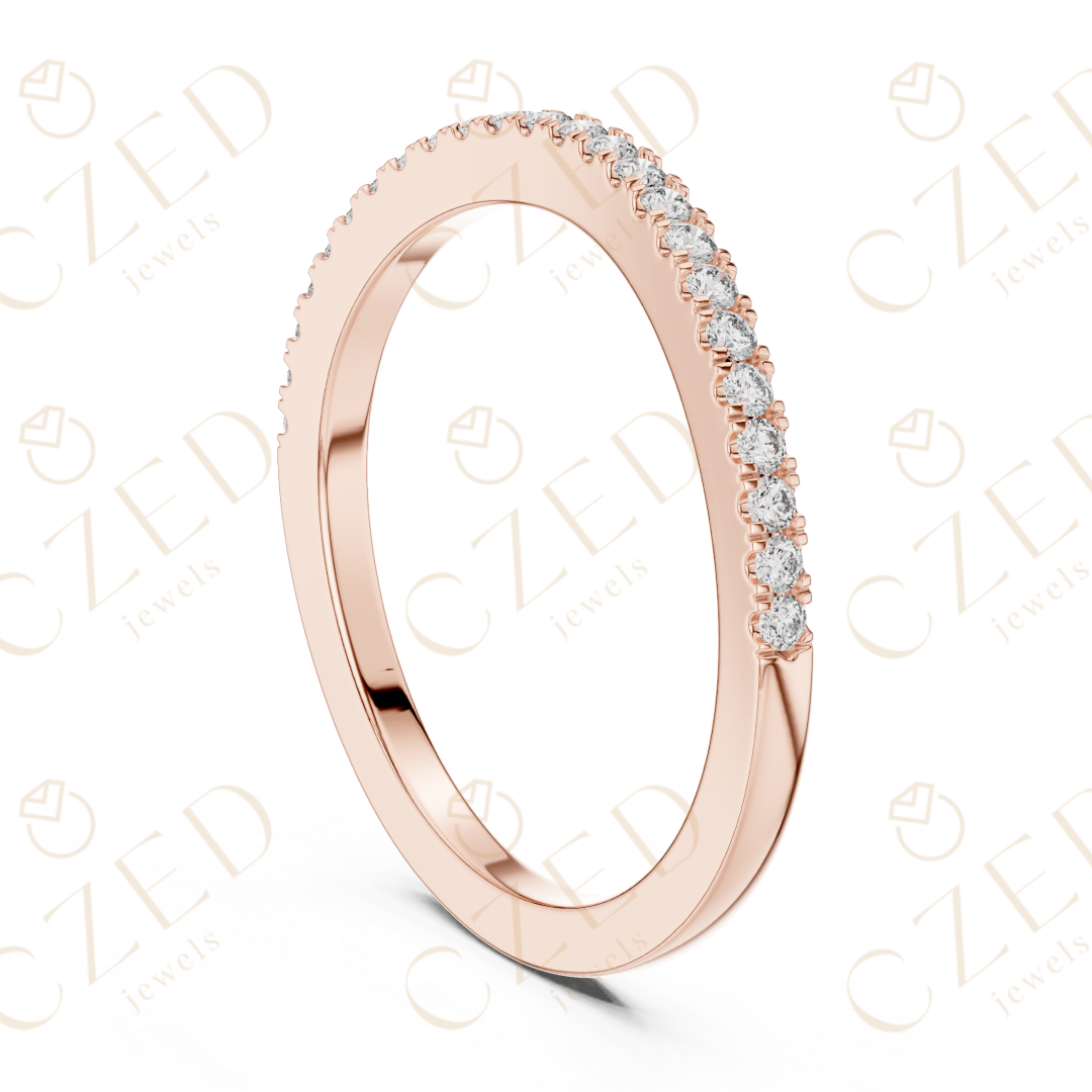 Round Cut Diamond Pave Band Ring