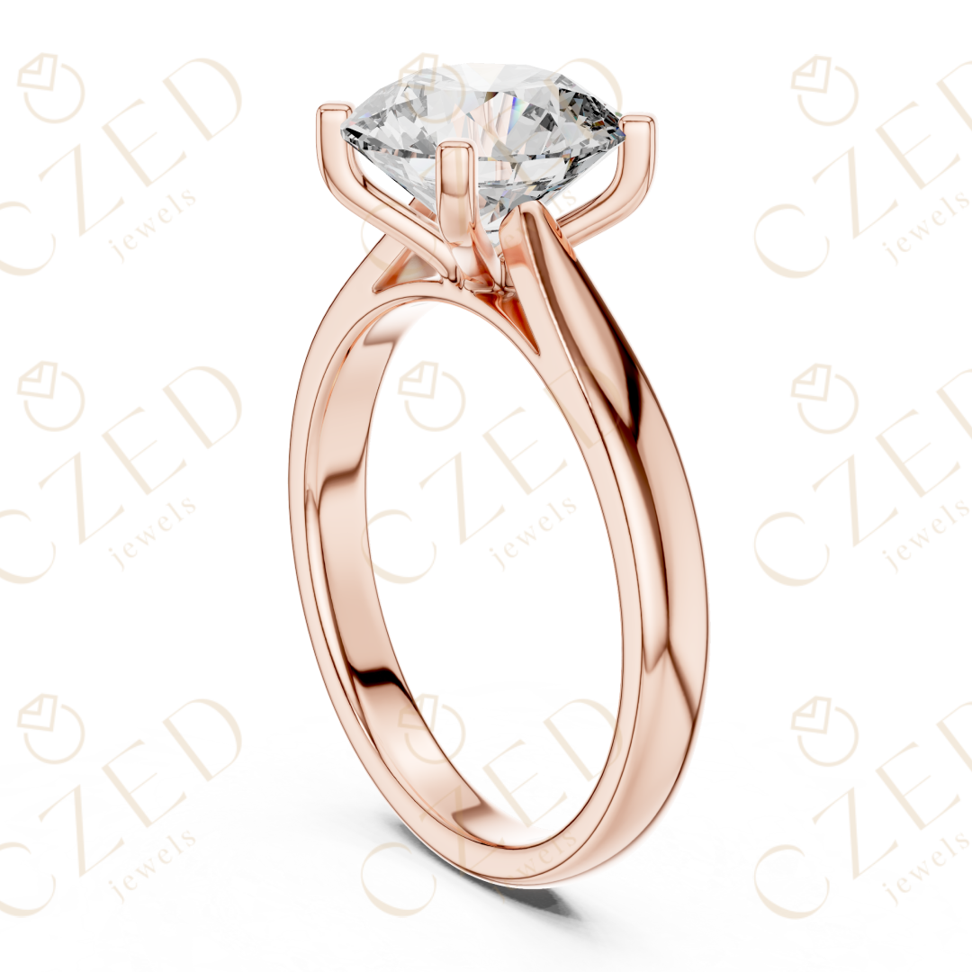 Classic Round Cut Diamond Solitaire Ring with Prong Setting