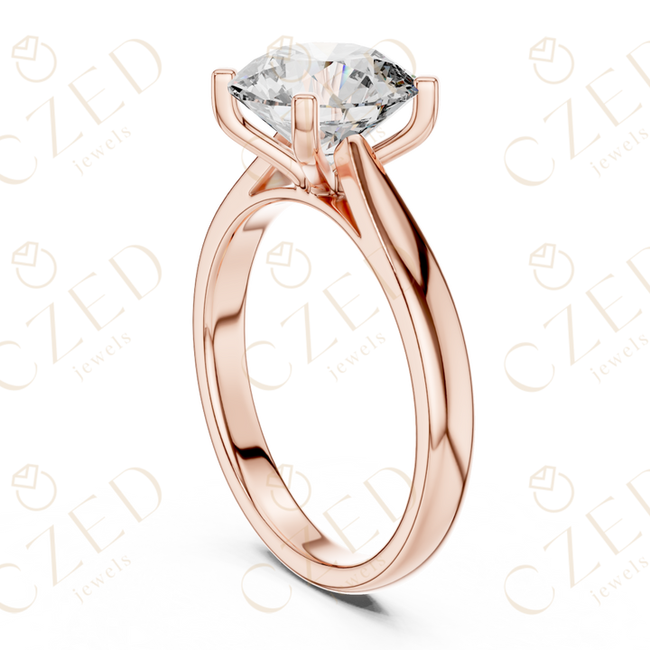 Classic Round Cut Diamond Solitaire Ring with Prong Setting