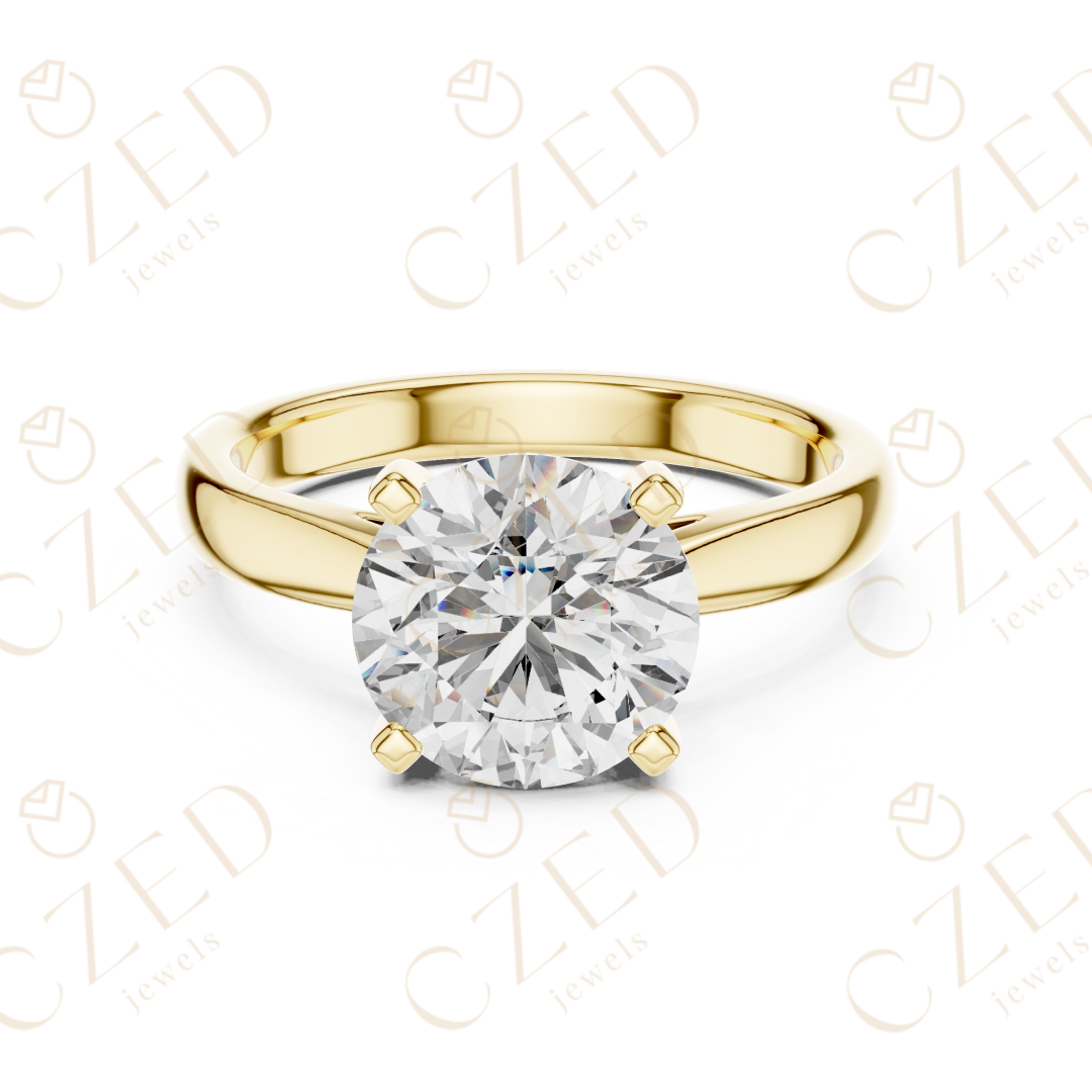 Classic Round Cut Diamond Solitaire Ring with Prong Setting