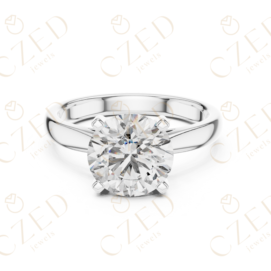 Classic Round Cut Diamond Solitaire Ring with Prong Setting