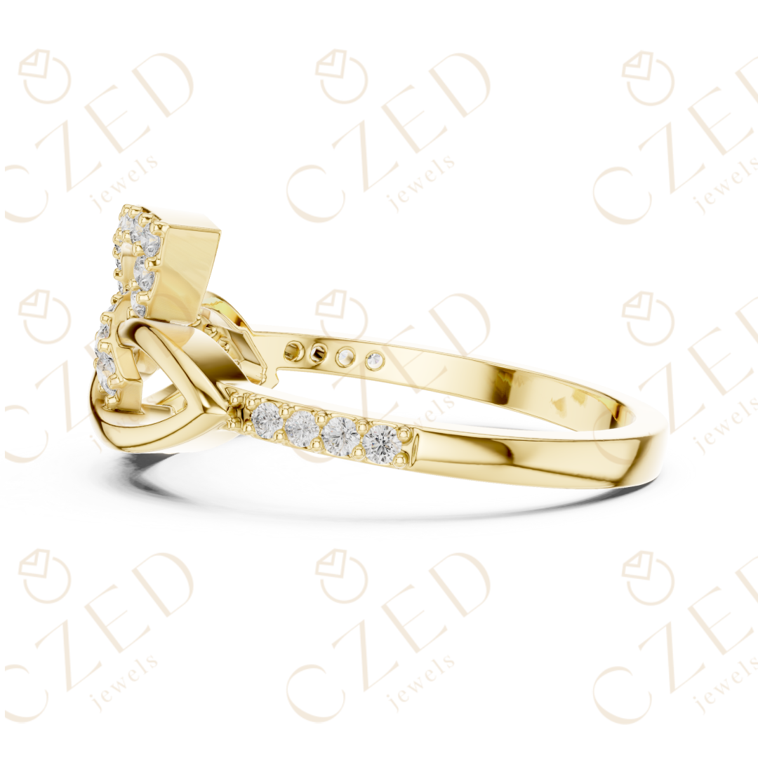 Round Cut Diamond Intertwined Infinity Twist Ring