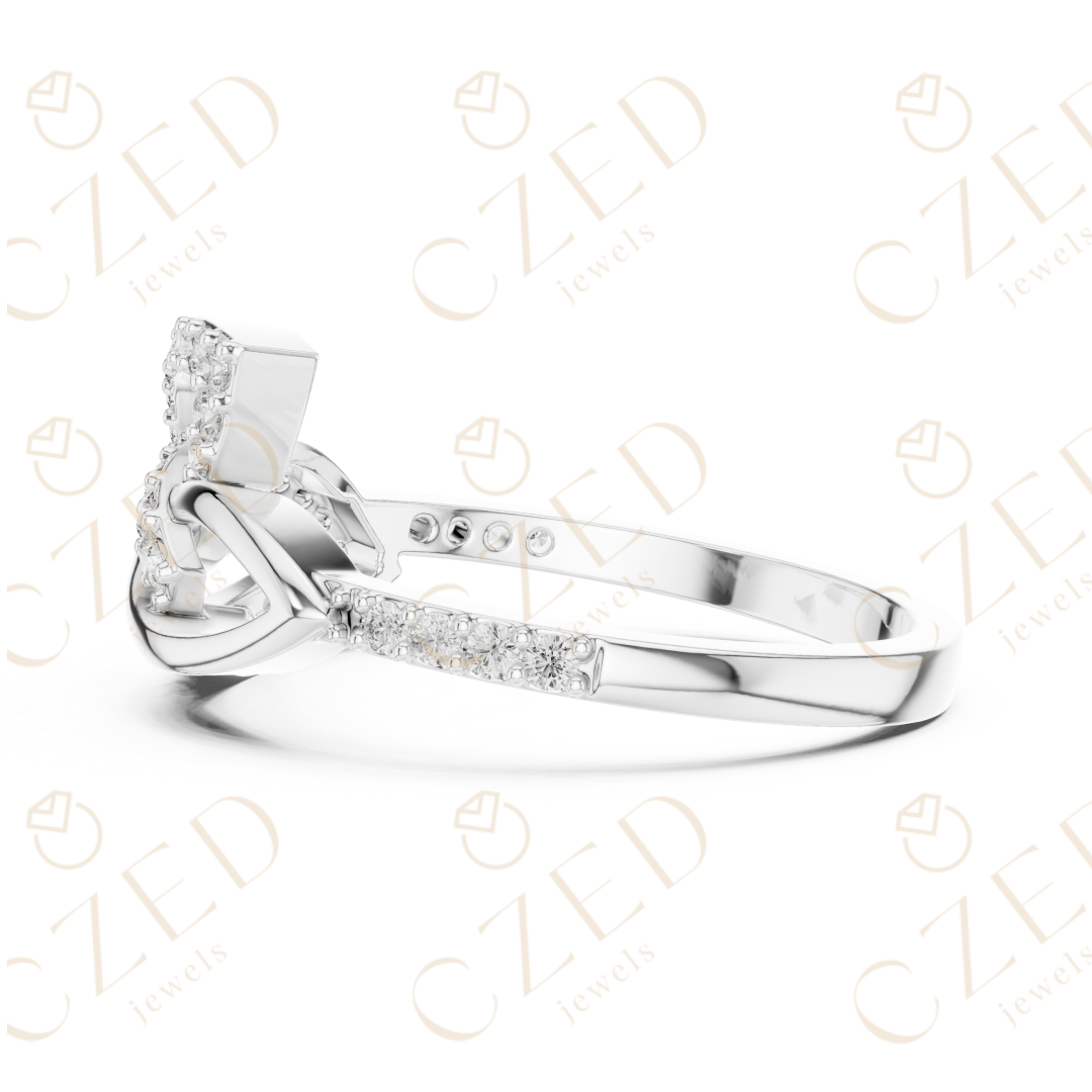 Round Cut Diamond Intertwined Infinity Twist Ring