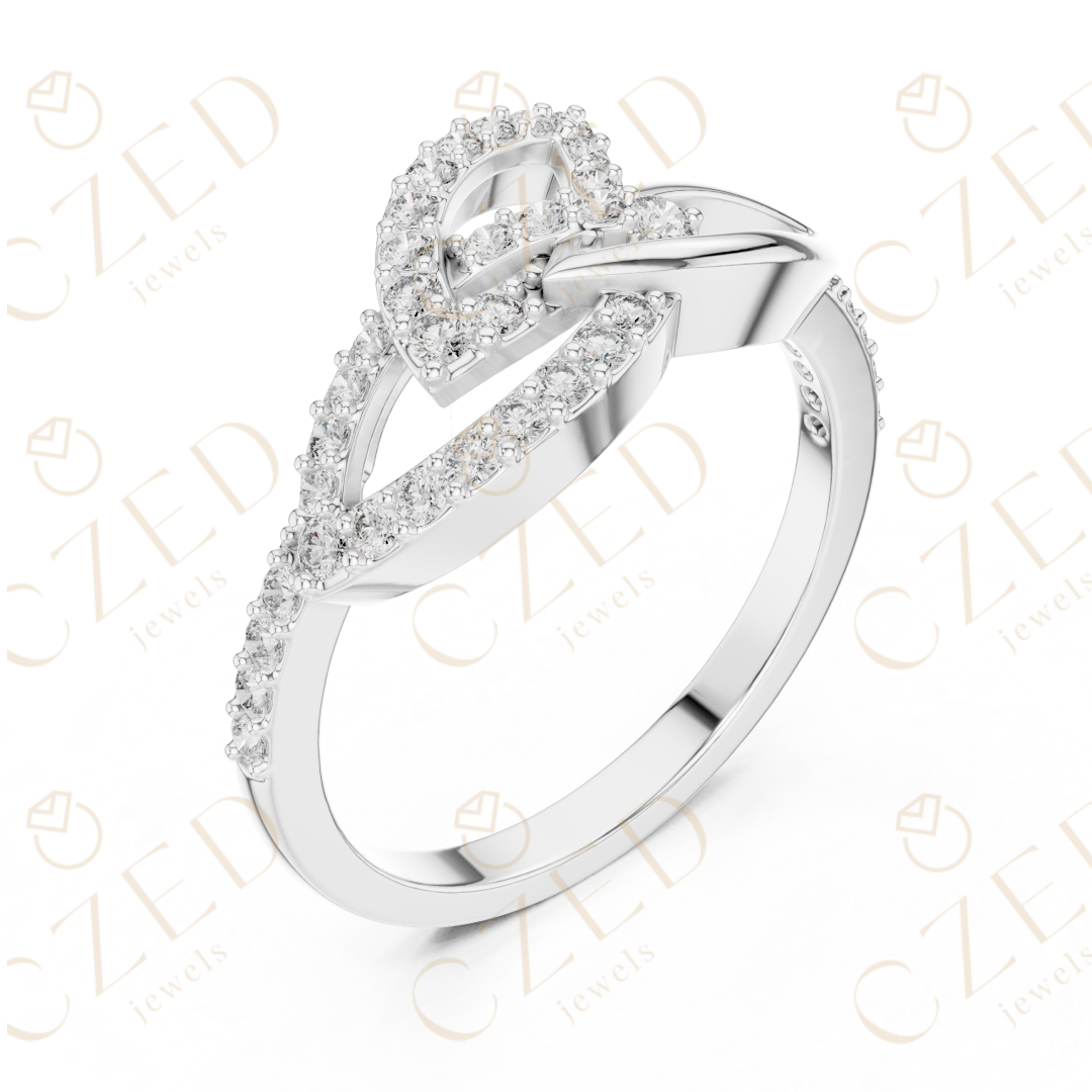 Round Cut Diamond Intertwined Infinity Twist Ring