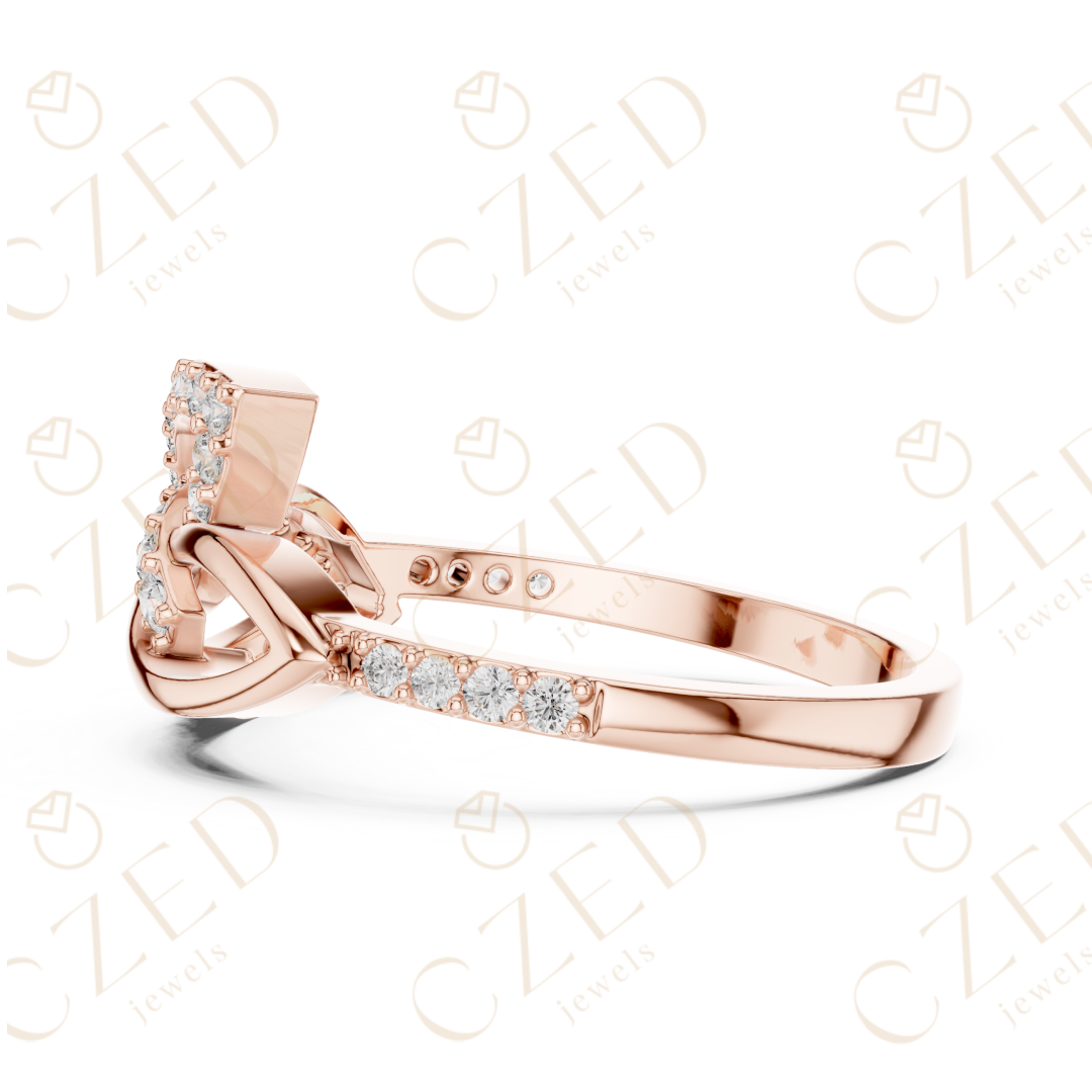 Round Cut Diamond Intertwined Infinity Twist Ring