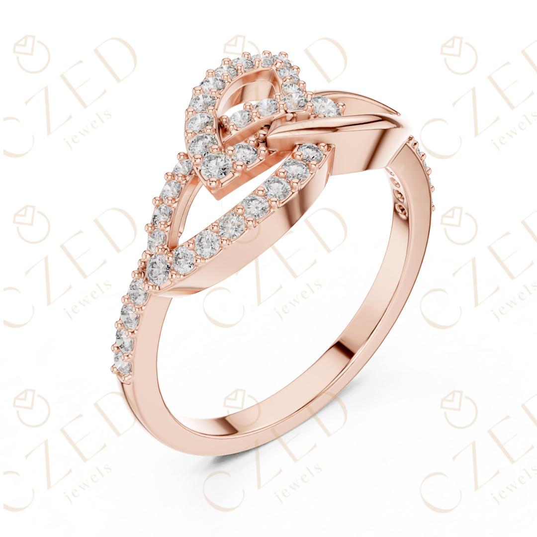 Round Cut Diamond Intertwined Infinity Twist Ring