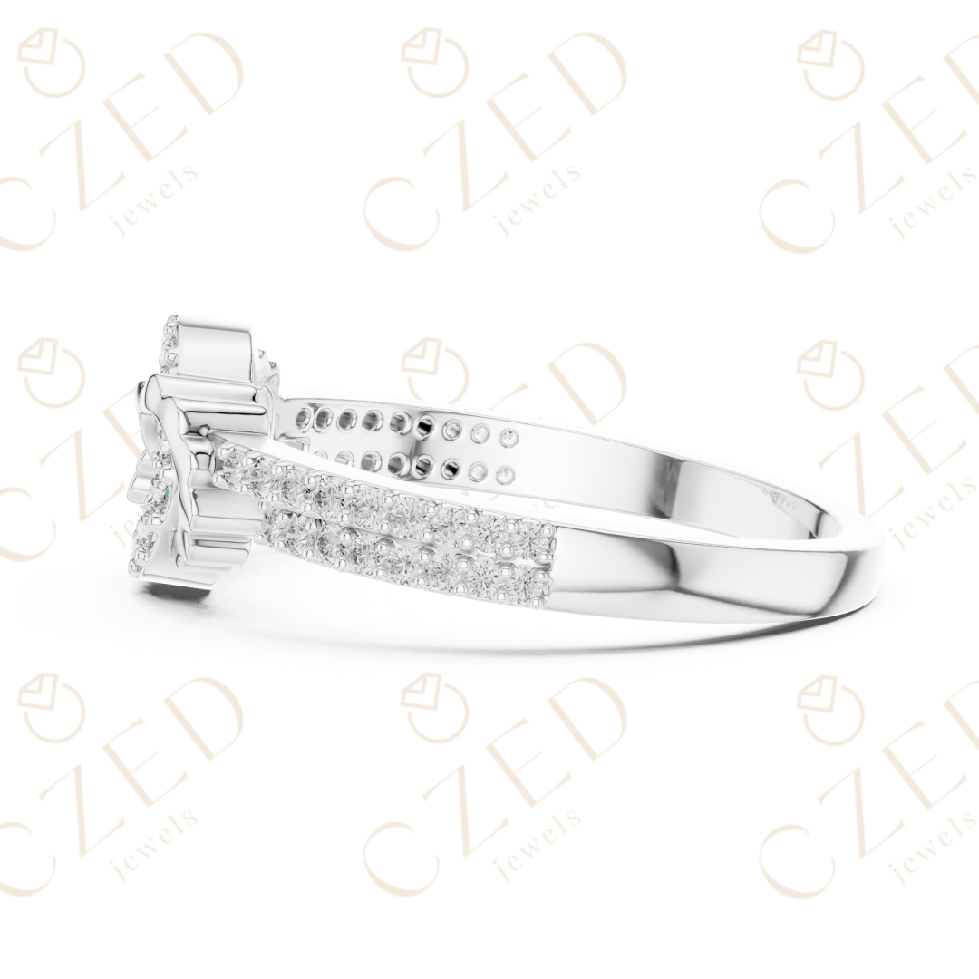 Round Cut Diamond Open Infinity Halo Band Ring