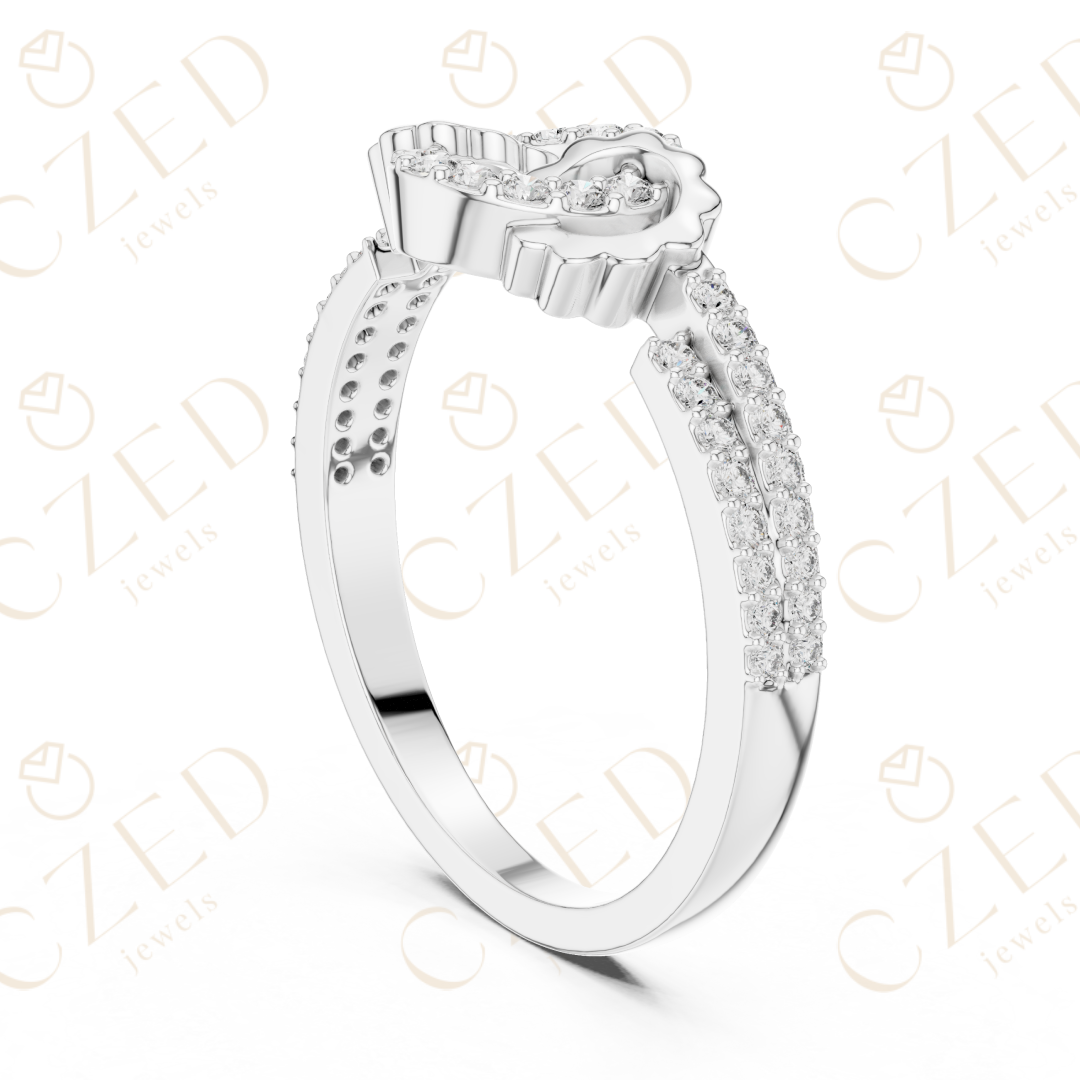 Round Cut Diamond Open Infinity Halo Band Ring