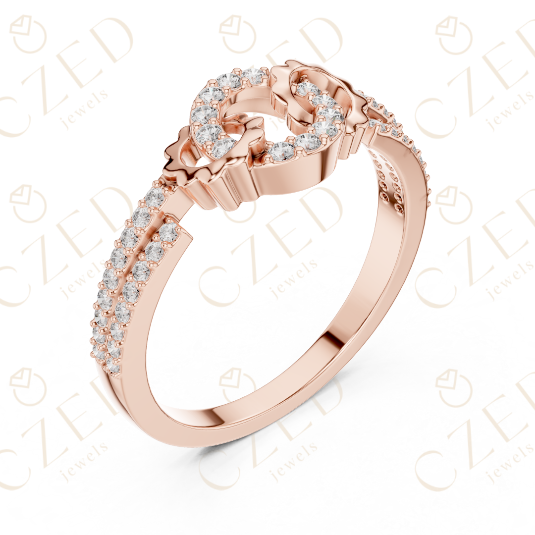 Round Cut Diamond Open Infinity Halo Band Ring