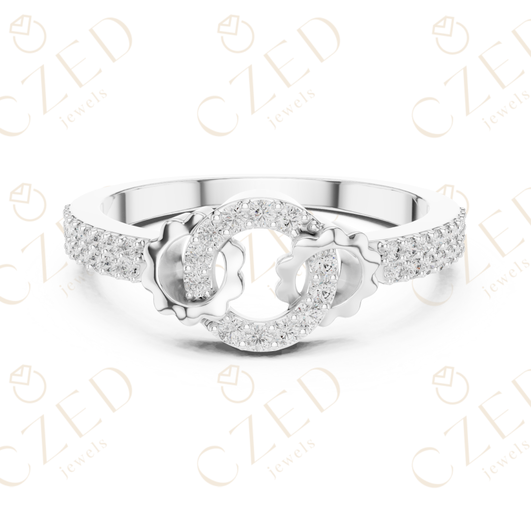 Round Cut Diamond Open Infinity Halo Band Ring