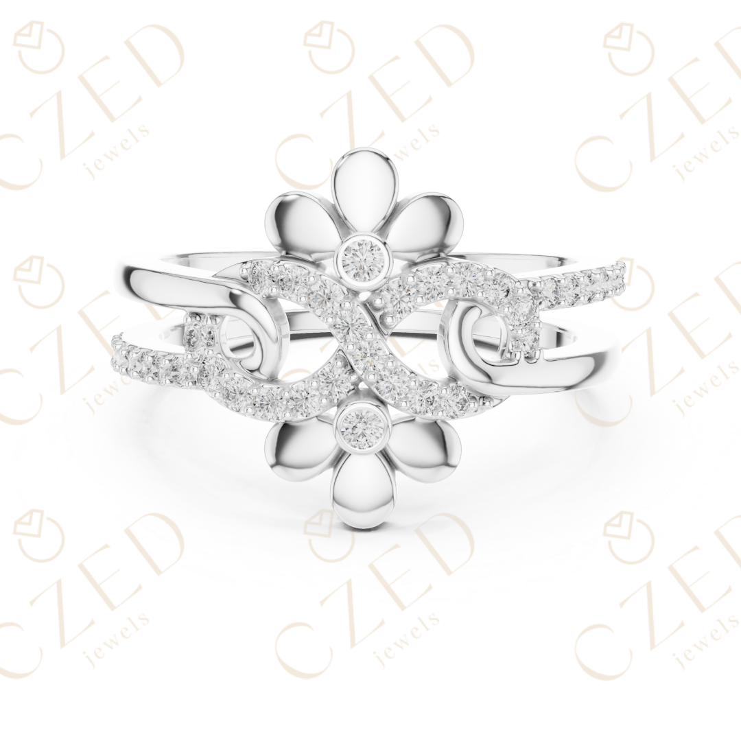 Elegant princess halo engagement ring with brilliant sparkle.