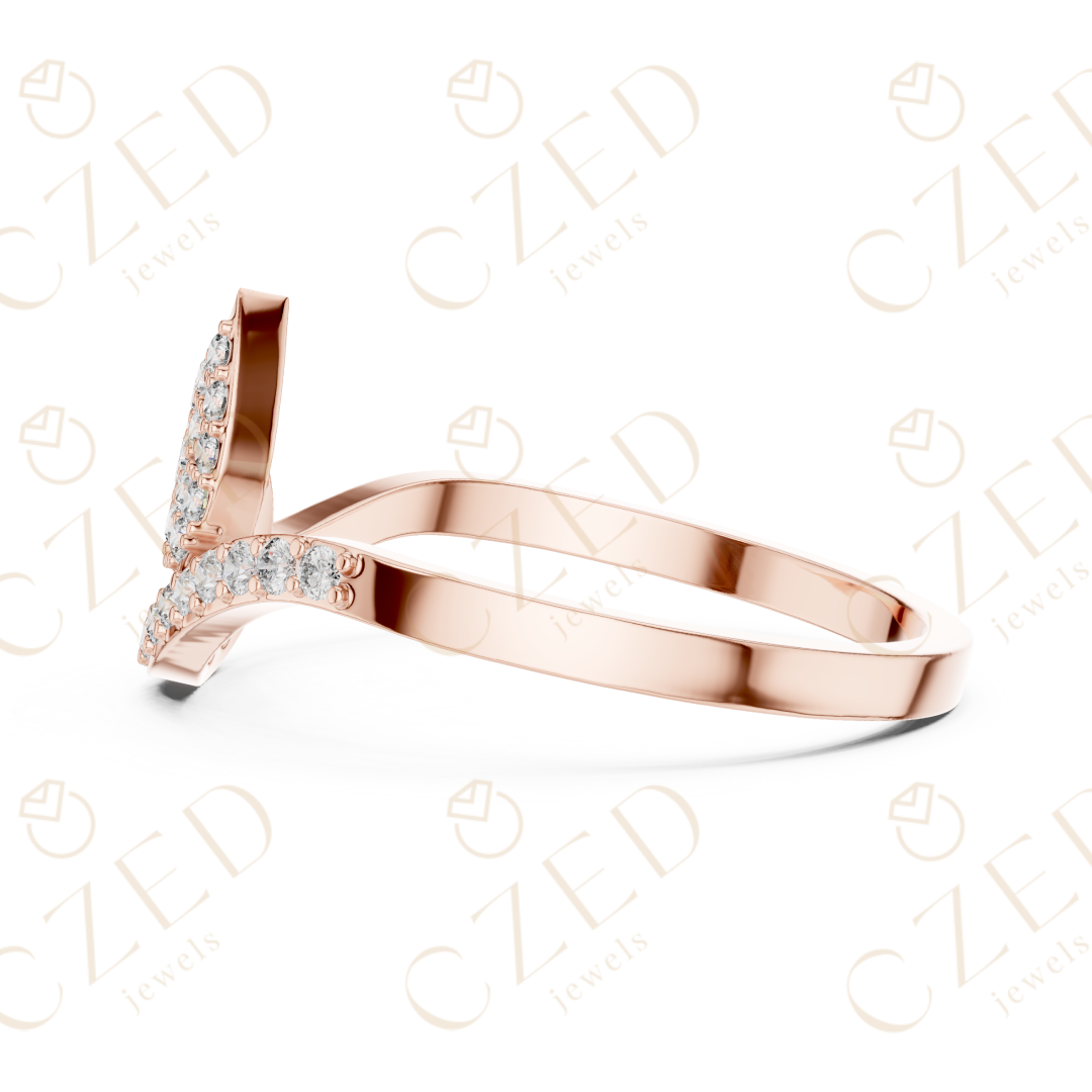 Pear Shaped Diamond Twist Open Halo Ring