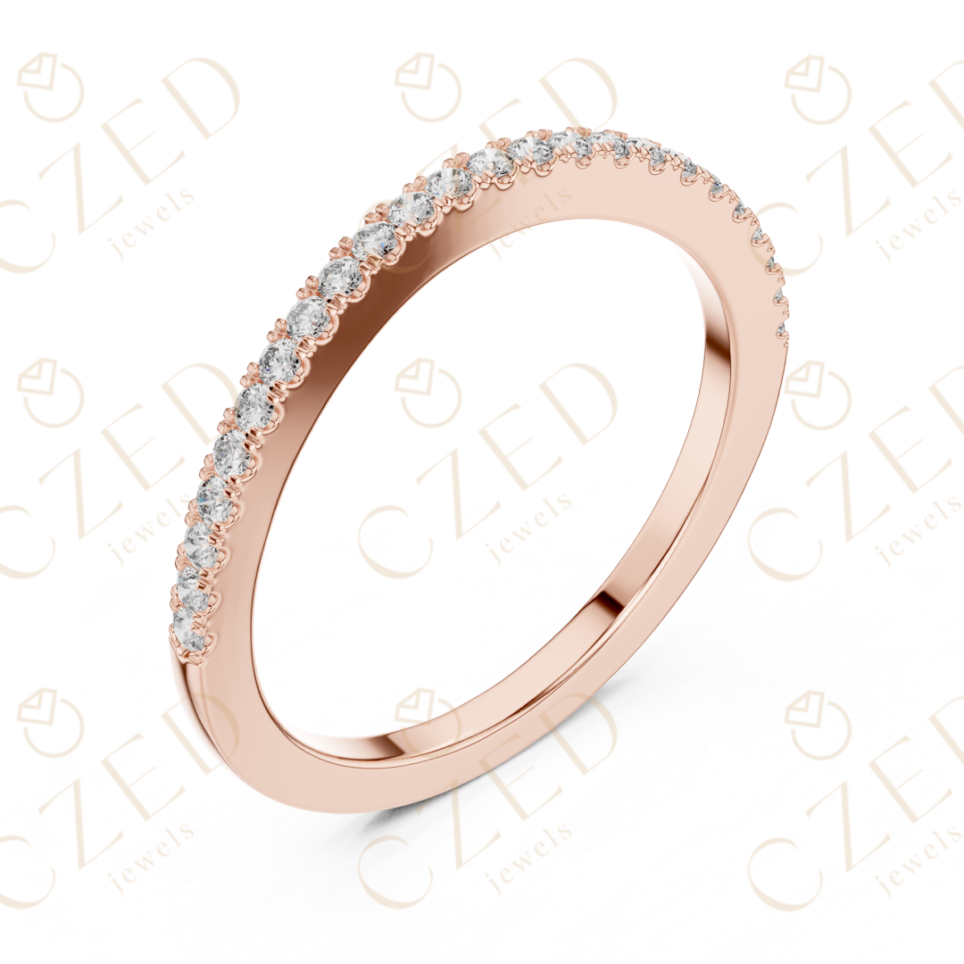 Round Brilliant Diamond Pavé Band Ring