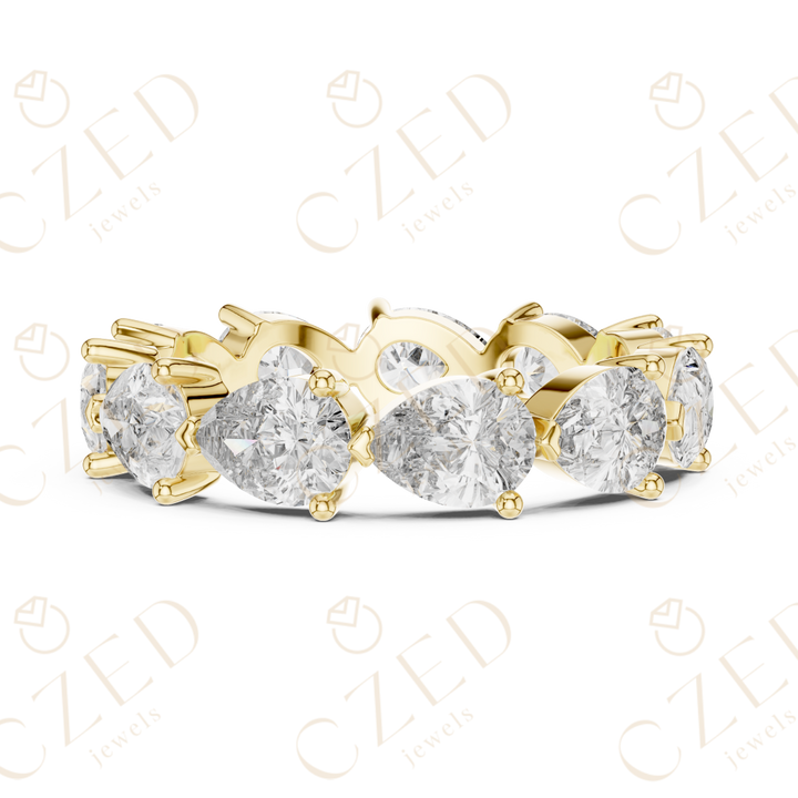 Pear Cut Diamond Eternity Band with Elegant Prong Set Brilliance