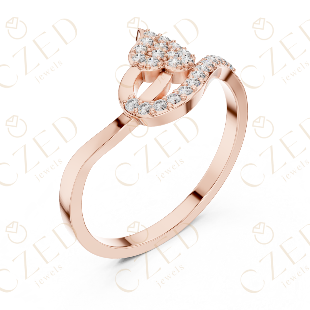 Pear Shaped Diamond Twist Open Halo Ring