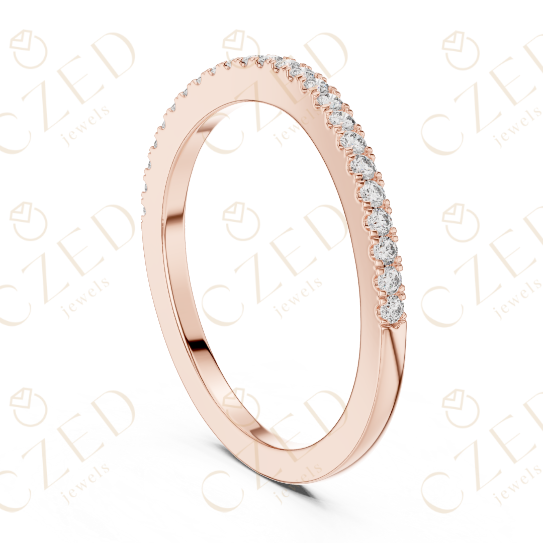 Round Brilliant Diamond Pavé Band Ring