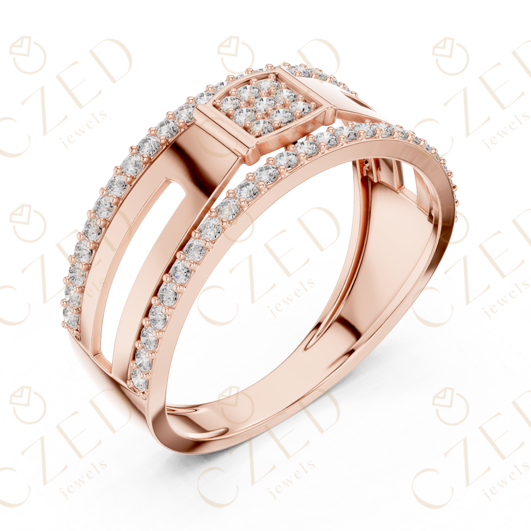 Diamond drop earrings with polished finish.