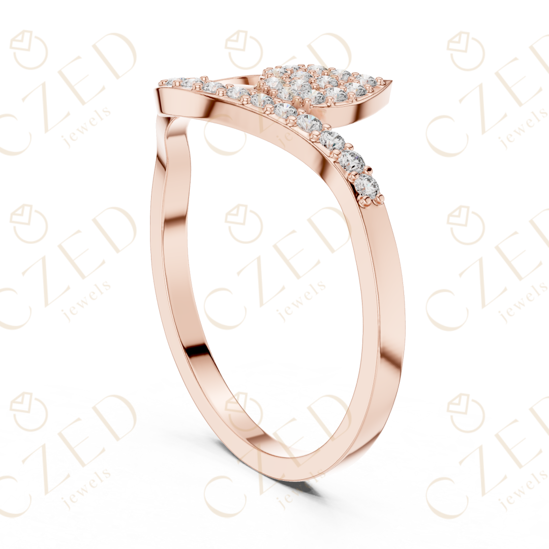 Pear Shaped Diamond Twist Open Halo Ring