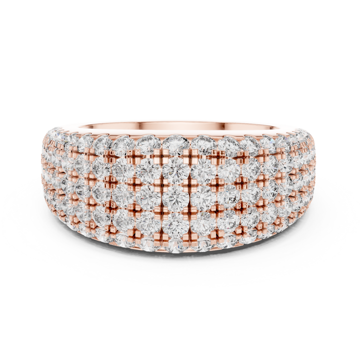 Round Cut Diamond Multi Row Eternity Band Ring