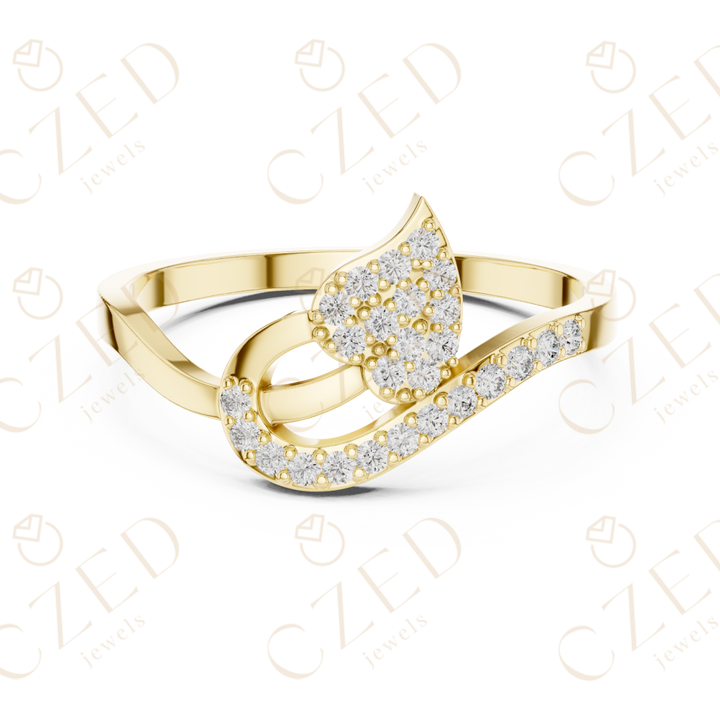 Pear Shaped Diamond Twist Open Halo Ring