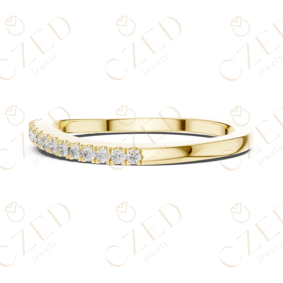 Round Brilliant Diamond Pavé Band Ring