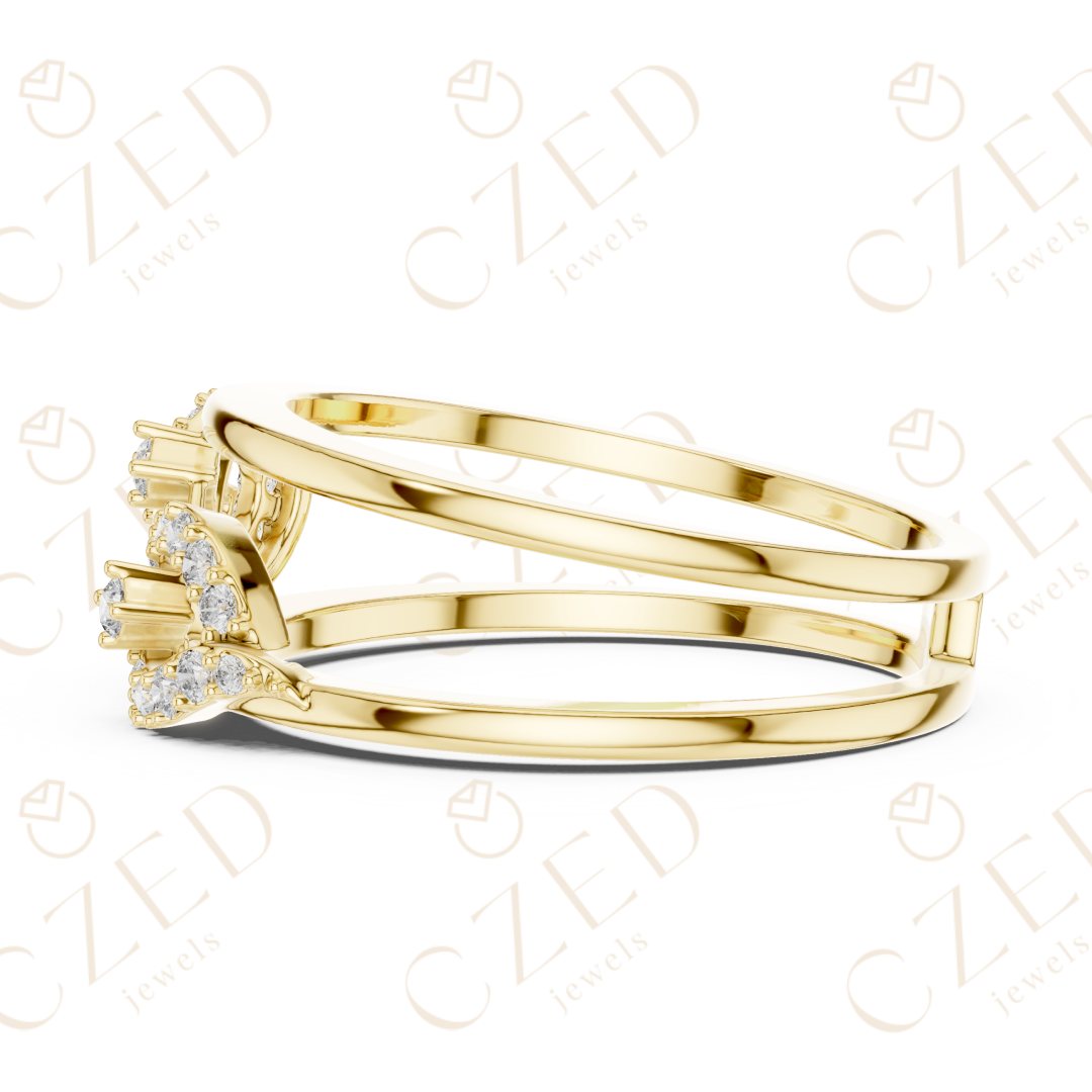 Round Cut Diamond Infinity Twist Pavé Band Ring