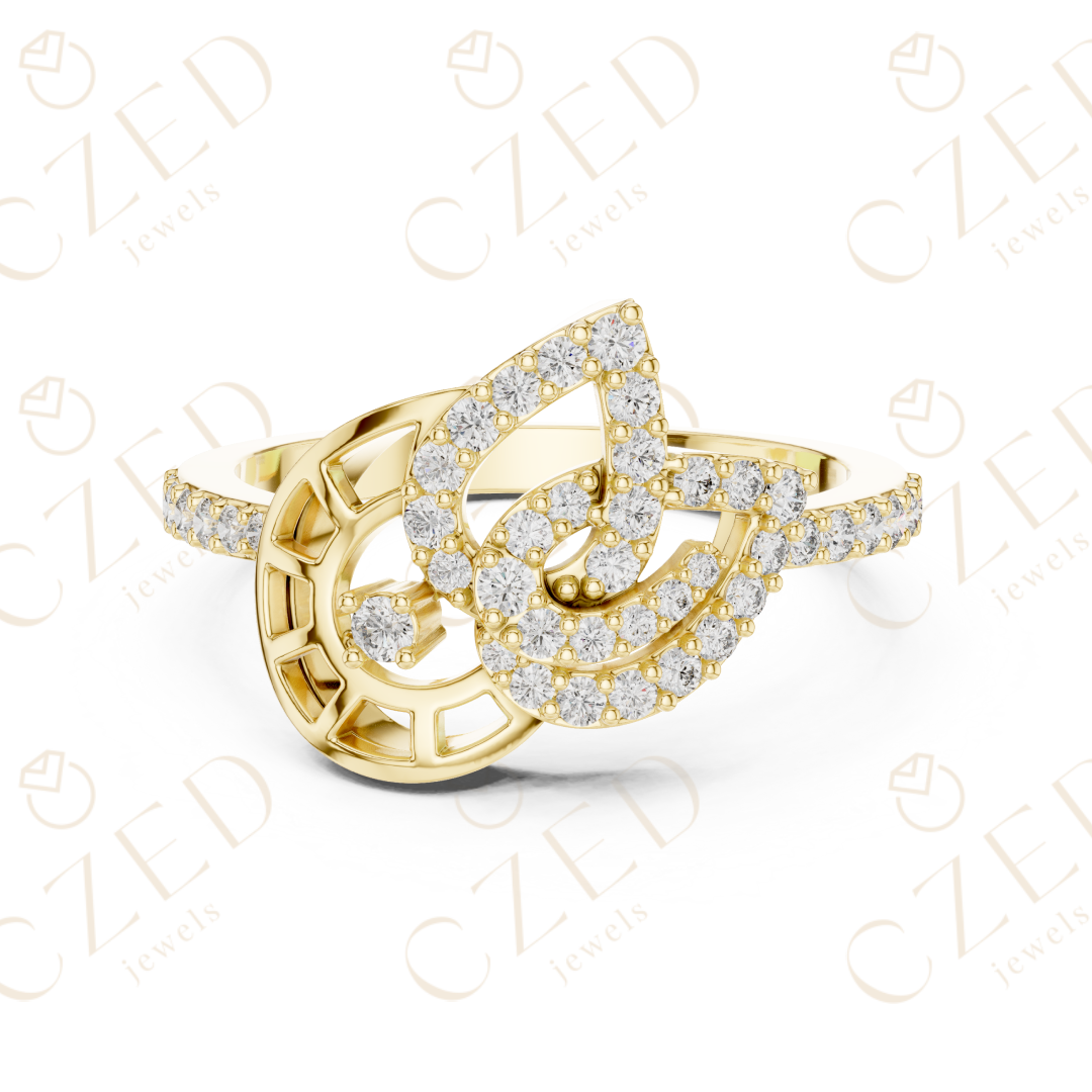 Intertwined Round Cut Diamond Pavé Infinity Fashion Ring