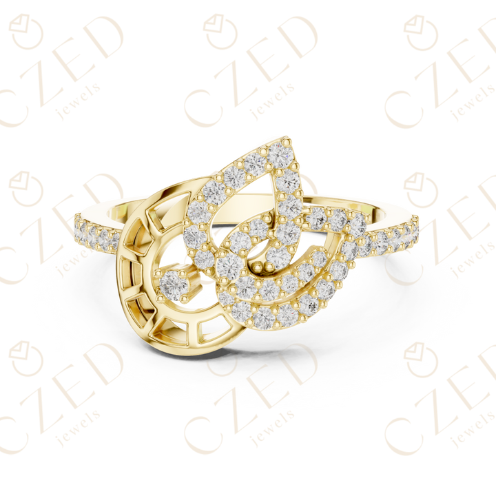 Intertwined Round Cut Diamond Pavé Infinity Fashion Ring