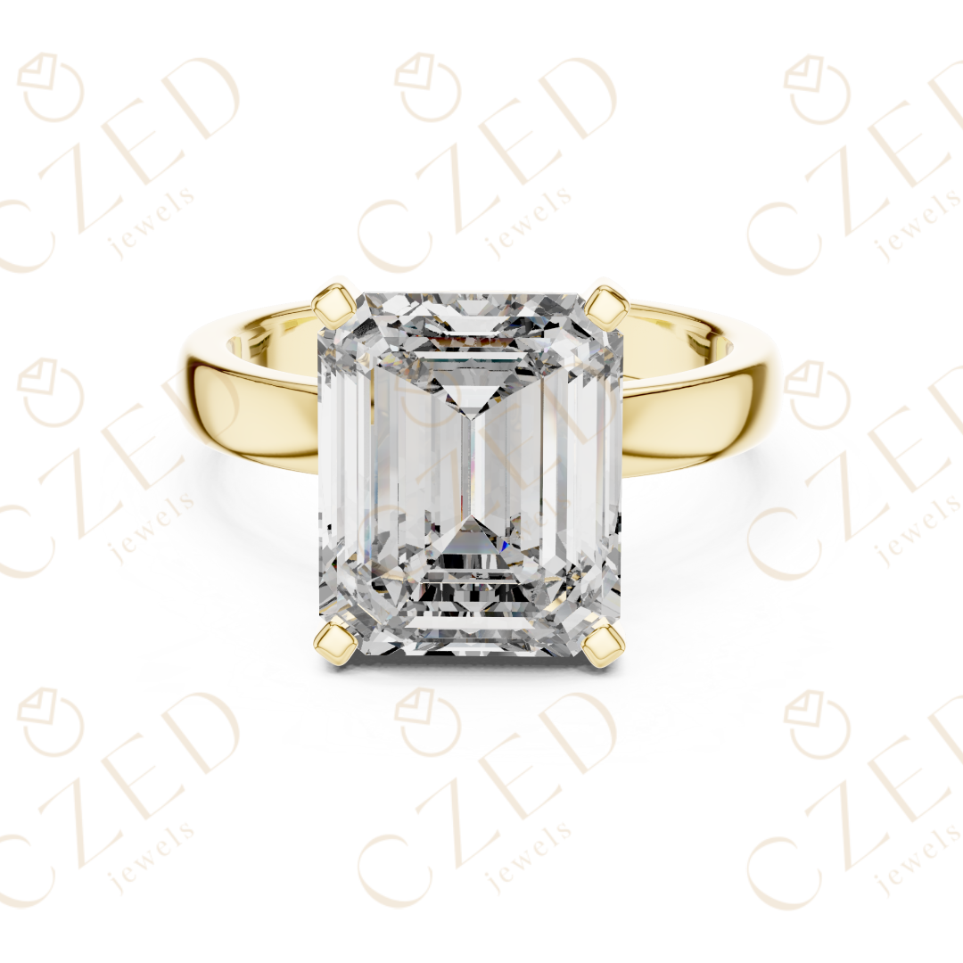 Emerald Cut Diamond Solitaire Engagement Ring