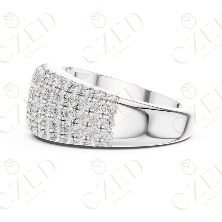 Round Cut Diamond Multi Row Eternity Band Ring
