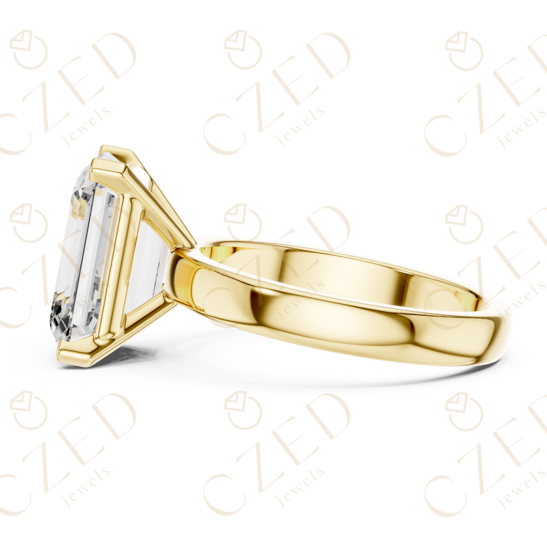 Emerald Cut Diamond Solitaire Engagement Ring