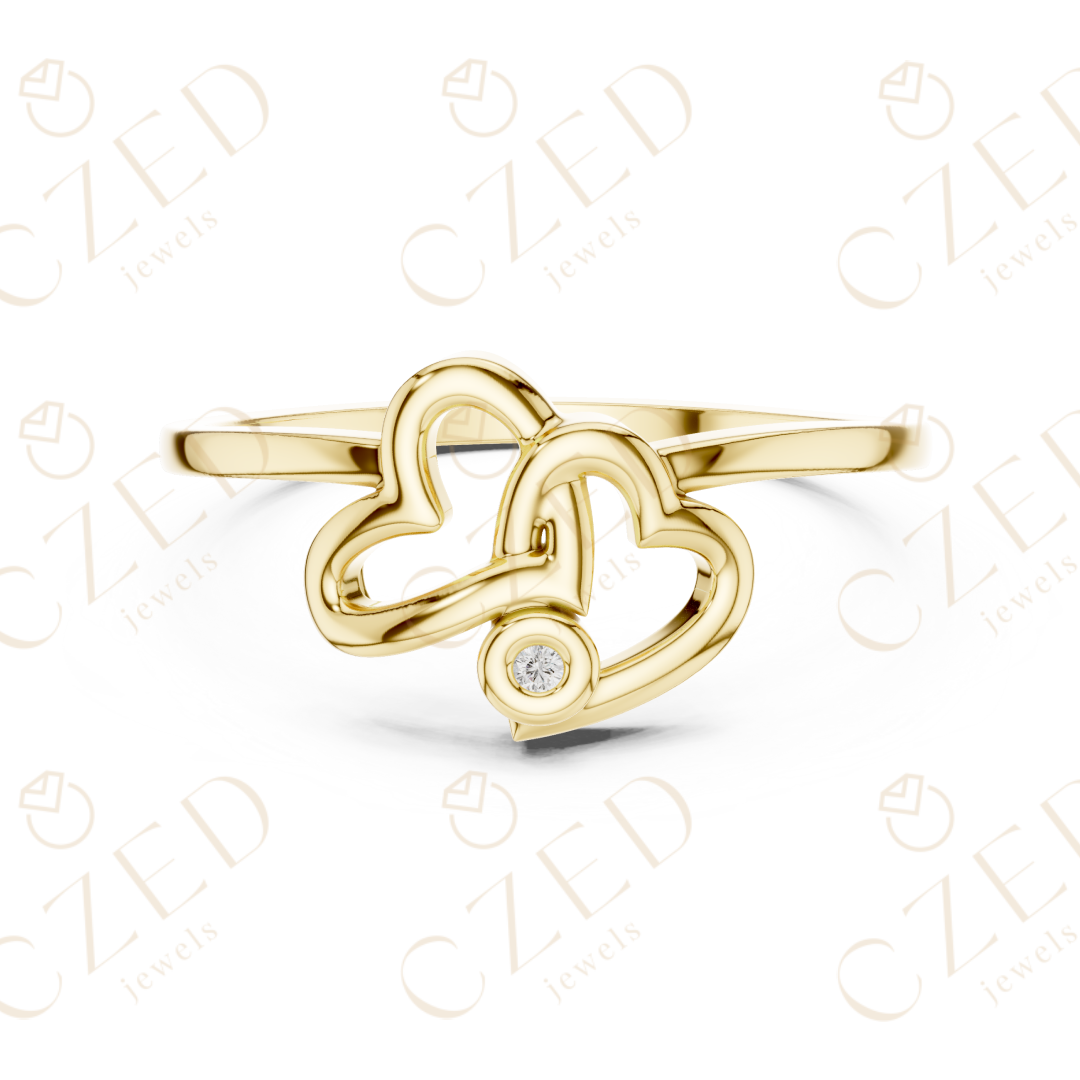 Gold nose ring with circular hoop design.