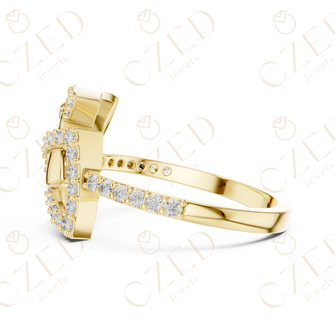 Round Cut Diamond Interlocking Infinity Twist Fashion Ring