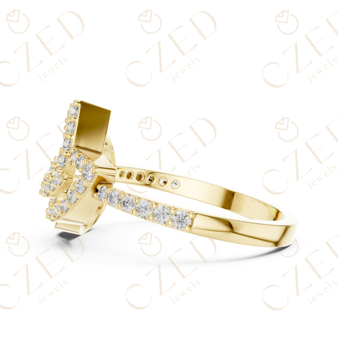 Intertwined Round Cut Diamond Pavé Infinity Fashion Ring