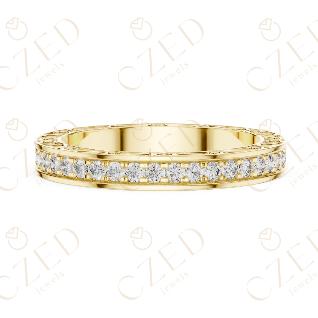 Round Cut Diamond Micro Prong Band Ring