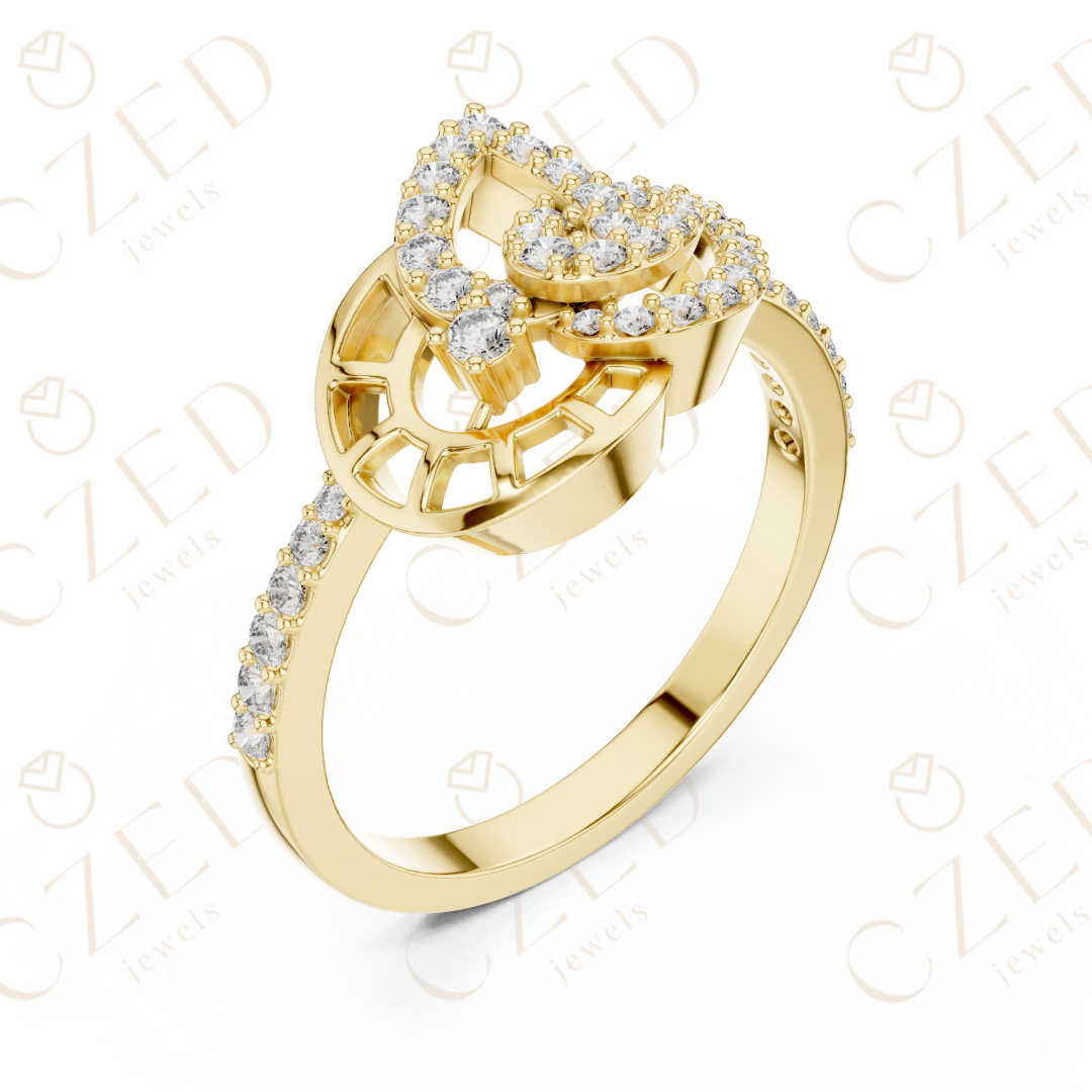 Intertwined Round Cut Diamond Pavé Infinity Fashion Ring