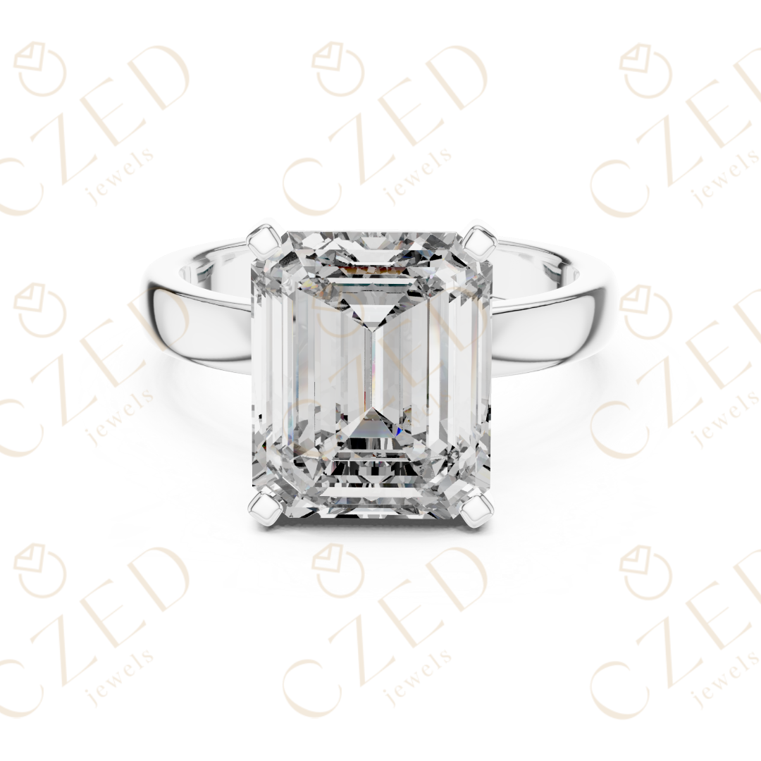 Emerald Cut Diamond Solitaire Engagement Ring
