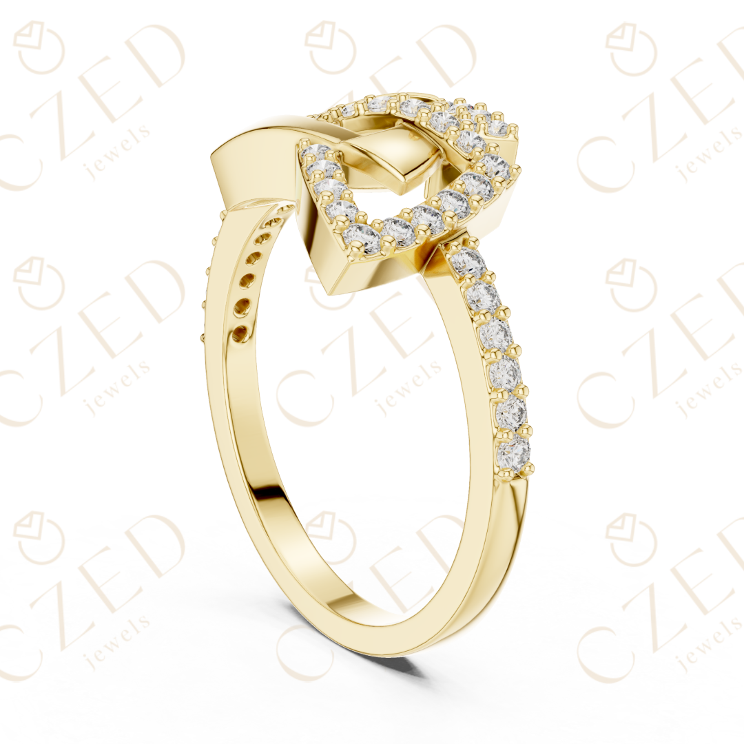 Round Cut Diamond Interlocking Infinity Twist Fashion Ring