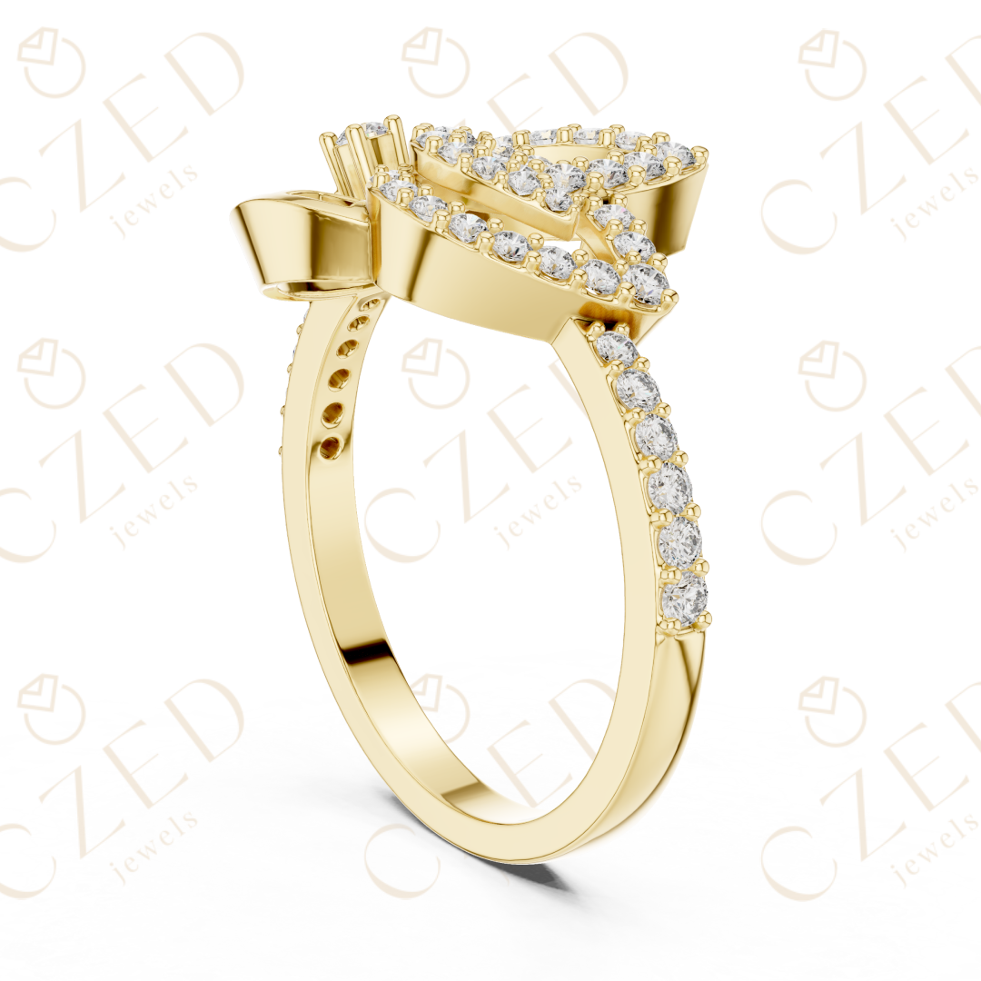 Intertwined Round Cut Diamond Pavé Infinity Fashion Ring