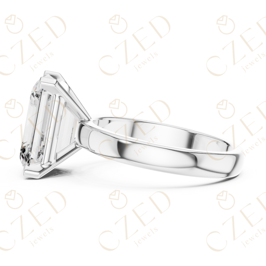 Emerald Cut Diamond Solitaire Engagement Ring