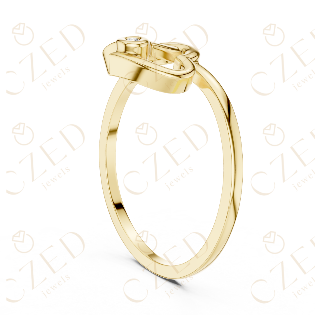 Gold collar necklace with wide band.