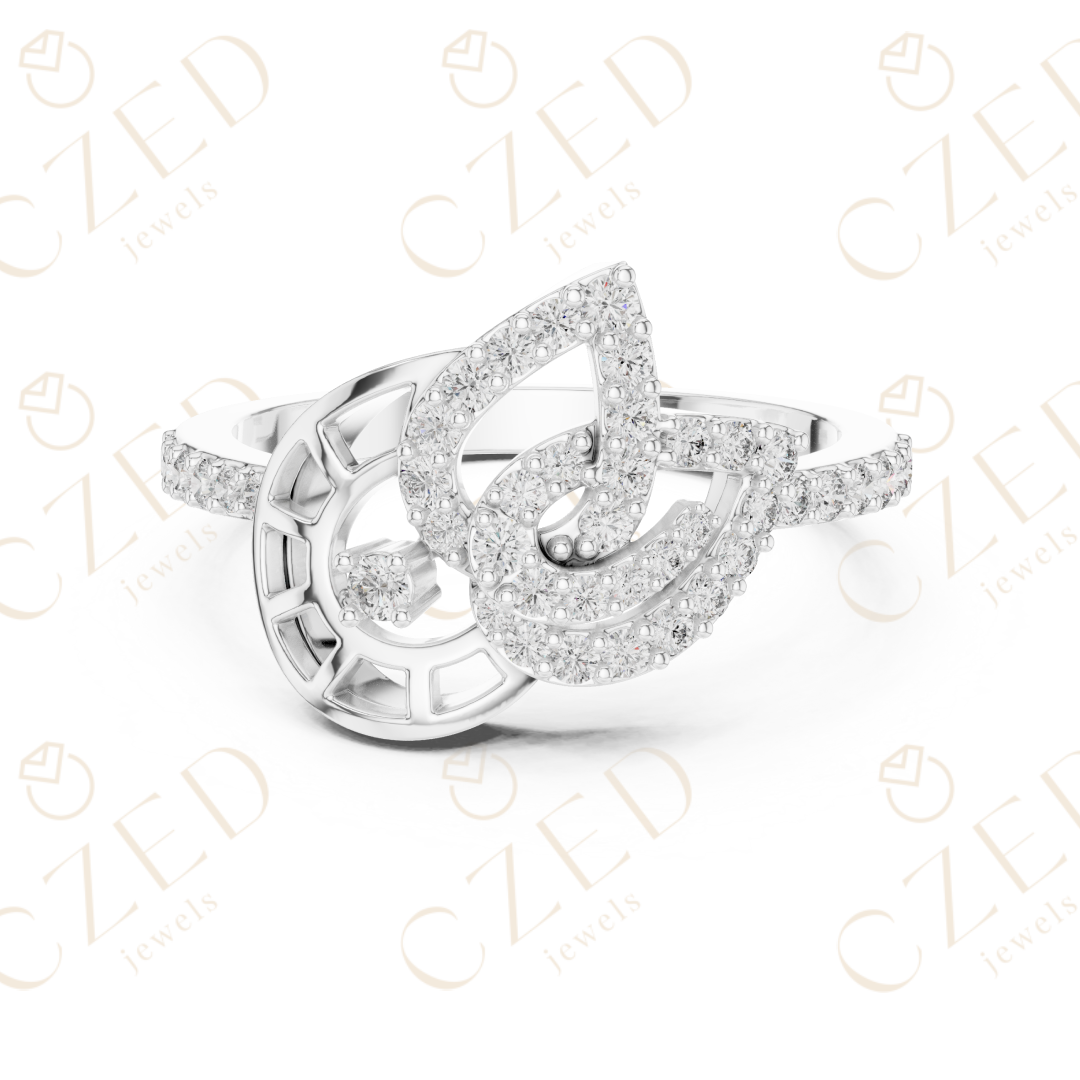 Intertwined Round Cut Diamond Pavé Infinity Fashion Ring