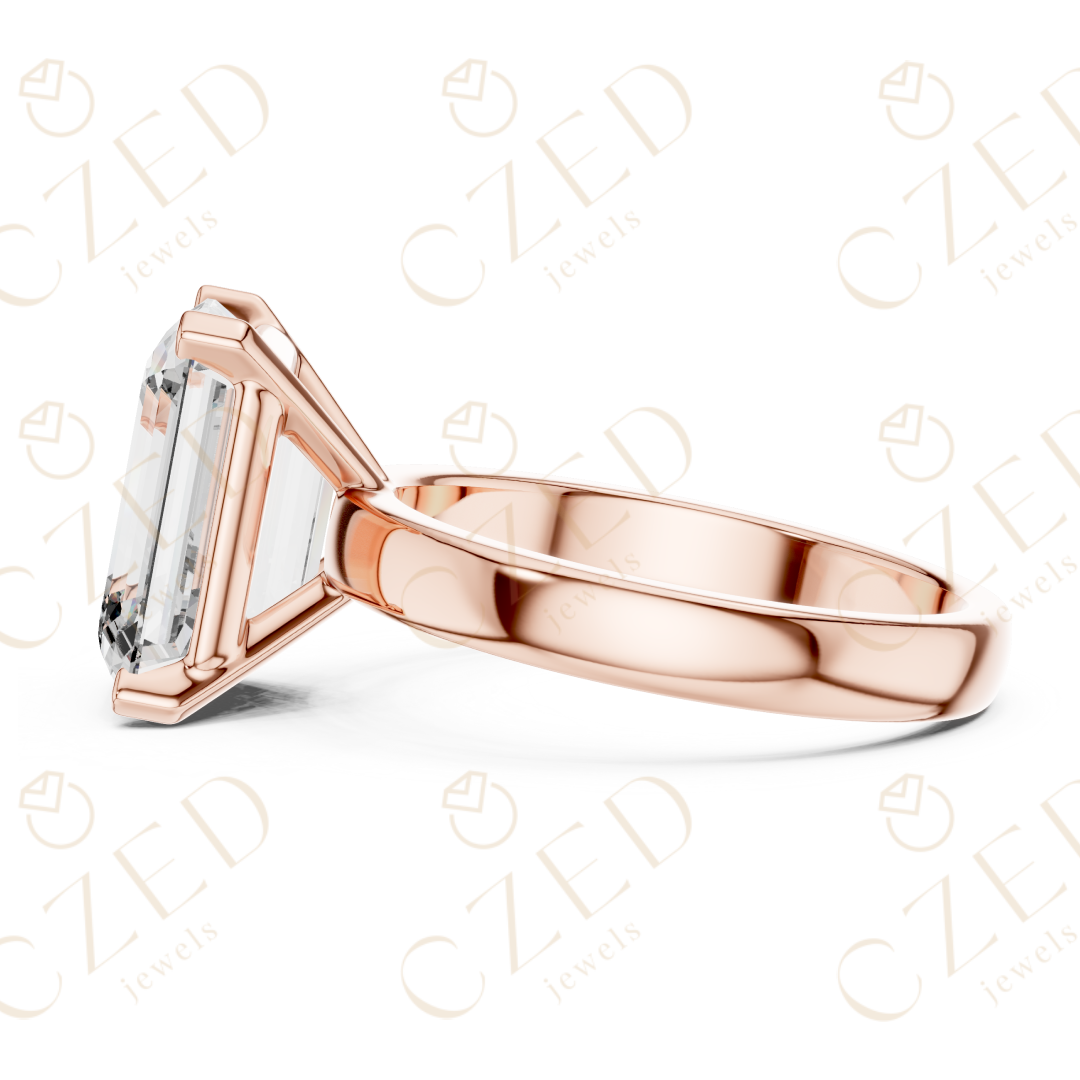 Emerald Cut Diamond Solitaire Engagement Ring