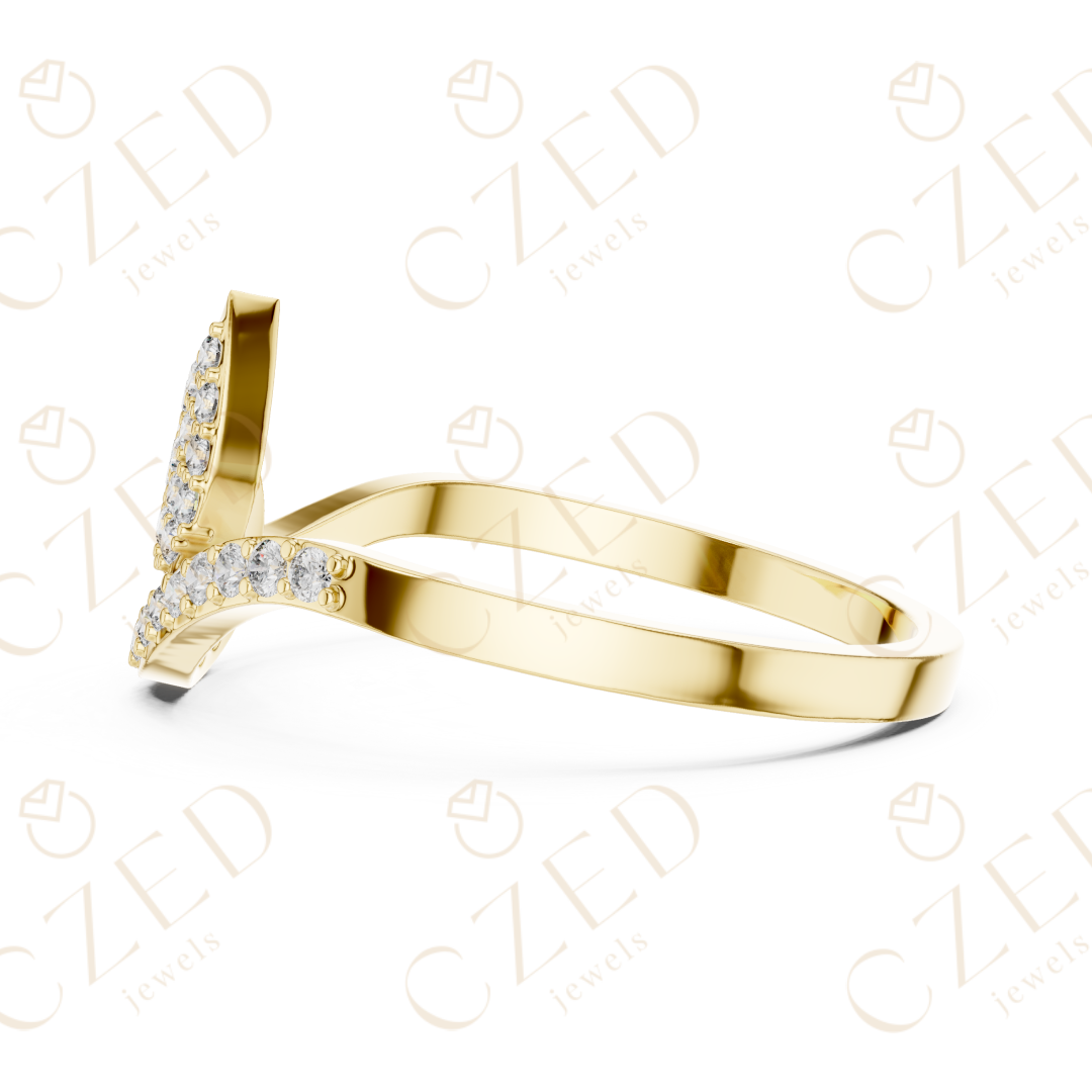 Pear Shaped Diamond Twist Open Halo Ring