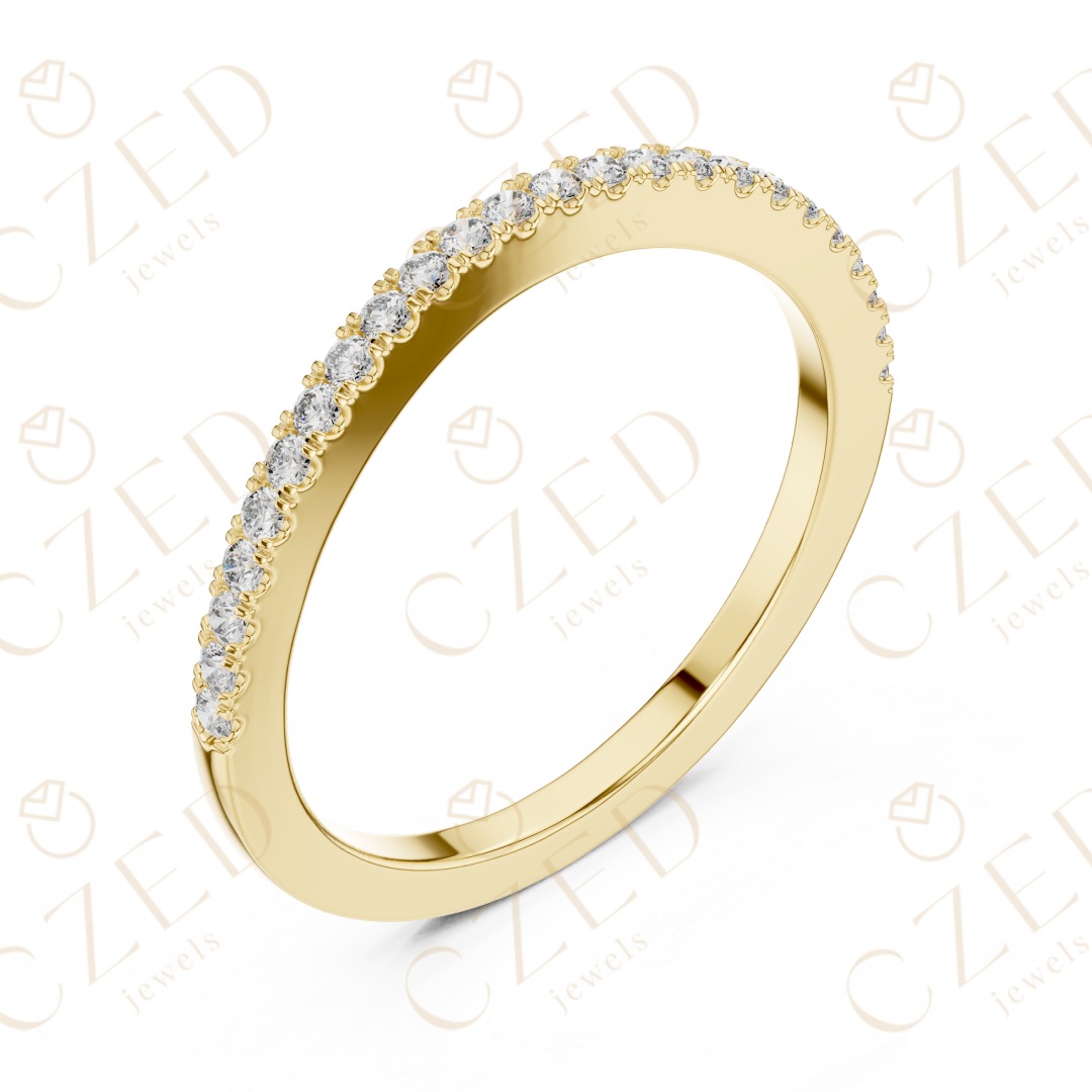 Round Brilliant Diamond Pavé Band Ring