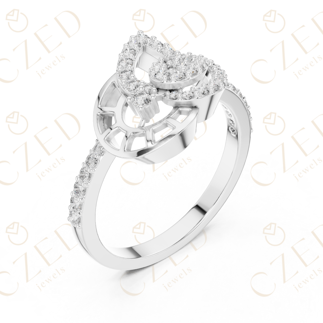 Intertwined Round Cut Diamond Pavé Infinity Fashion Ring