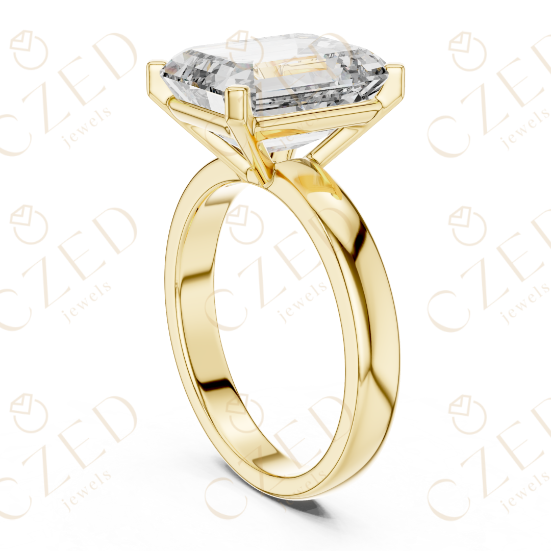 Emerald Cut Diamond Solitaire Engagement Ring