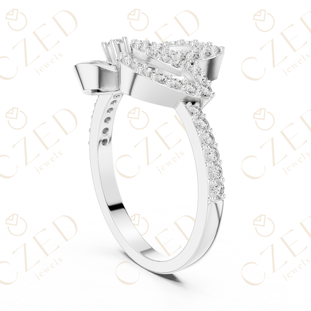 Intertwined Round Cut Diamond Pavé Infinity Fashion Ring