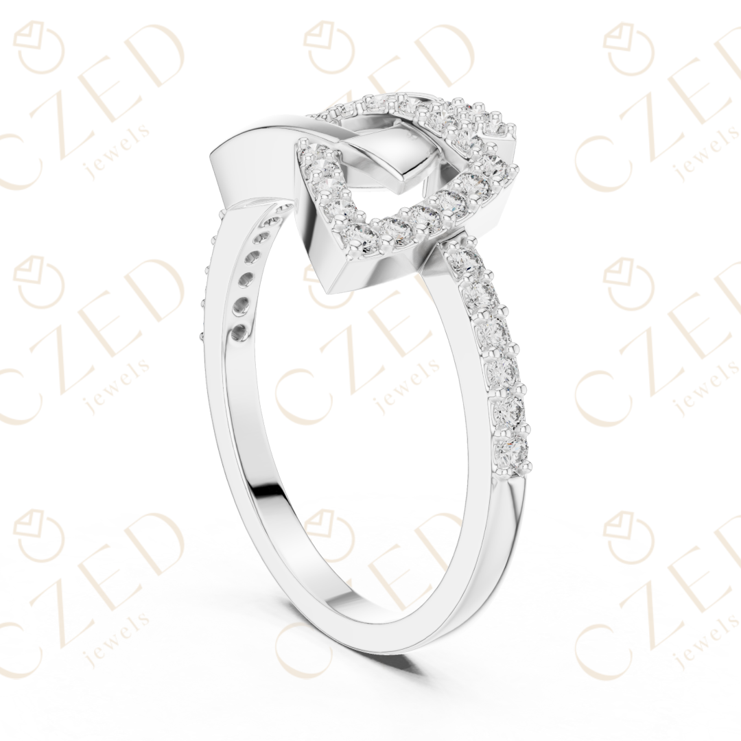 Round Cut Diamond Interlocking Infinity Twist Fashion Ring